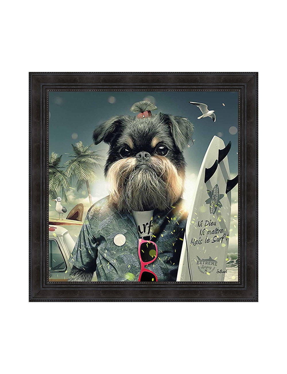 Chien surf, Tableau XXL de SYLVAIN BINET