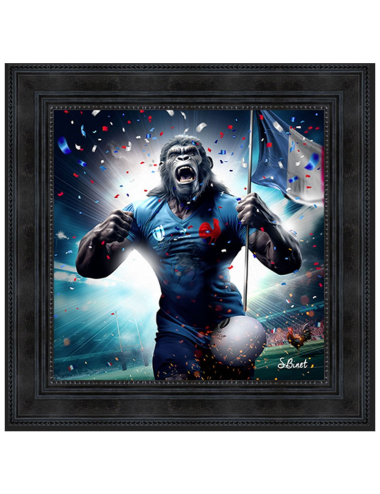 Gorille Rugb,Tableau XXL de Sylvain Binet
