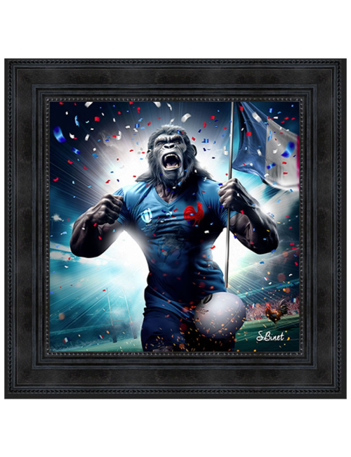 Gorille Rugb,Tableau XXL de Sylvain Binet