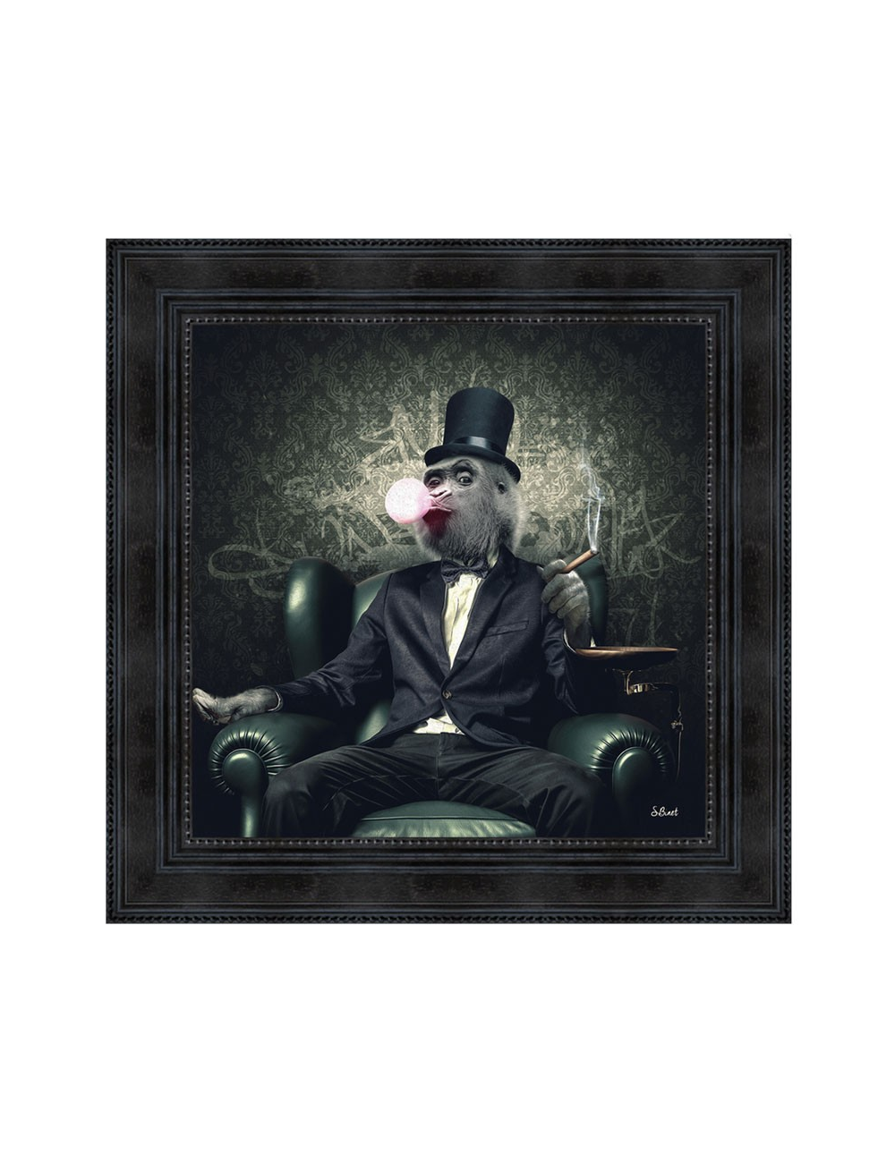 "Singe Chewing-gum", Tableau 68X68cm de Binet