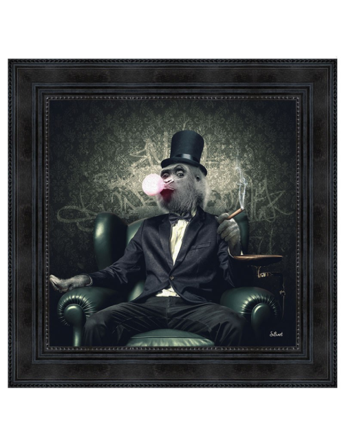 "Singe Chewing-gum", Tableau 68X68cm de Binet