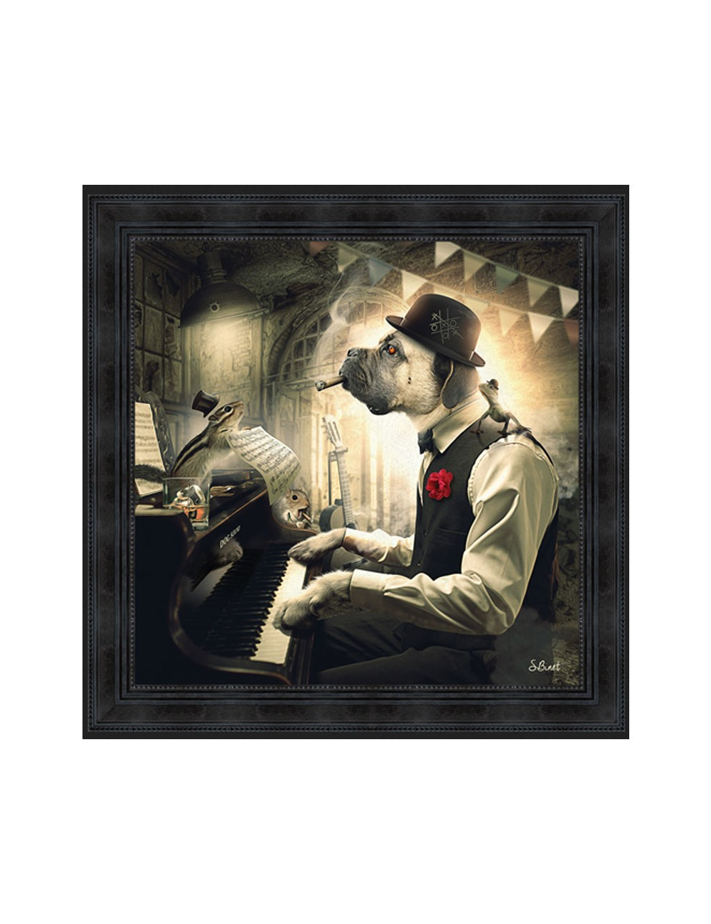 Chien Piano, Tableau XXL de Sylvain Binet