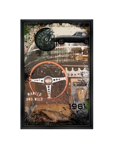 Tableau "Jaguar Type E" - RUBIX – Art automobile vintage 1961