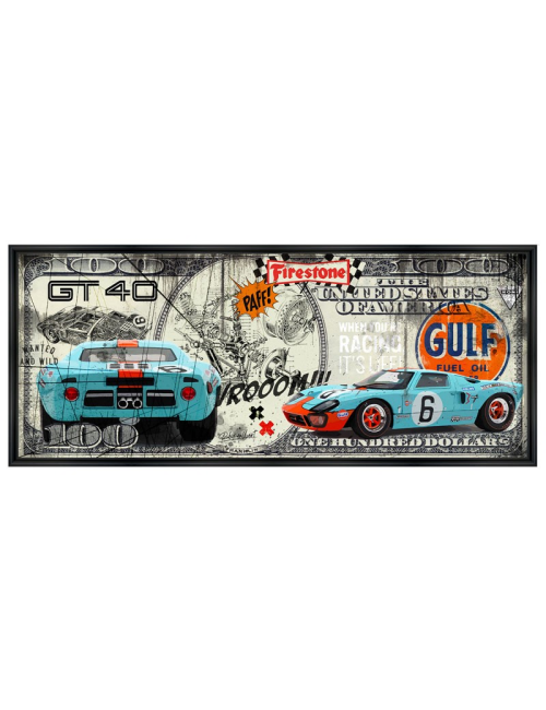 Tableau grand format Dollar Ford GT Gulf -RUBIX