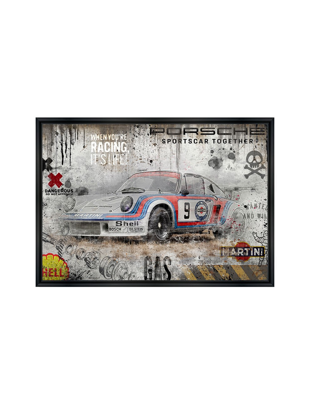 Tableau Porsche RSR Martini 80x120cm– Rubix