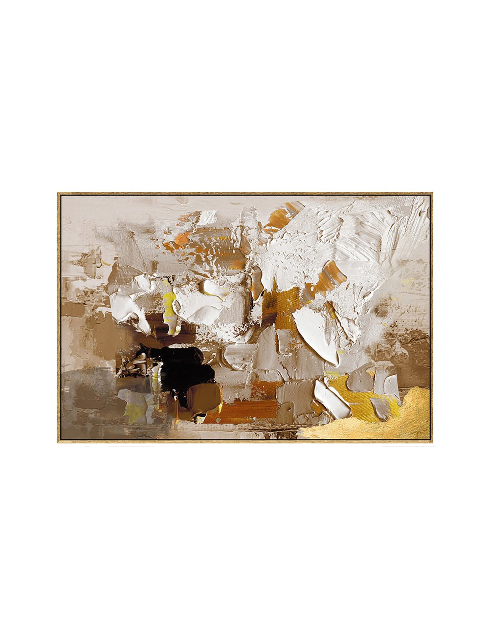 Toile abstraite tons beiges et ocres 80x120 – tableau moderne