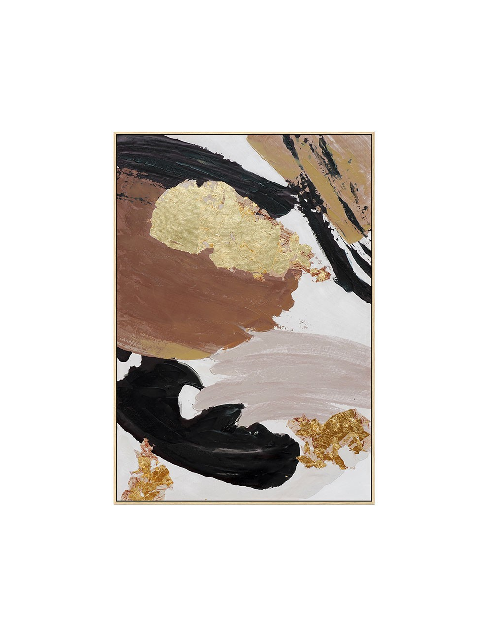 Tableau abstrait marron doré et noir 70x100 – toile moderne