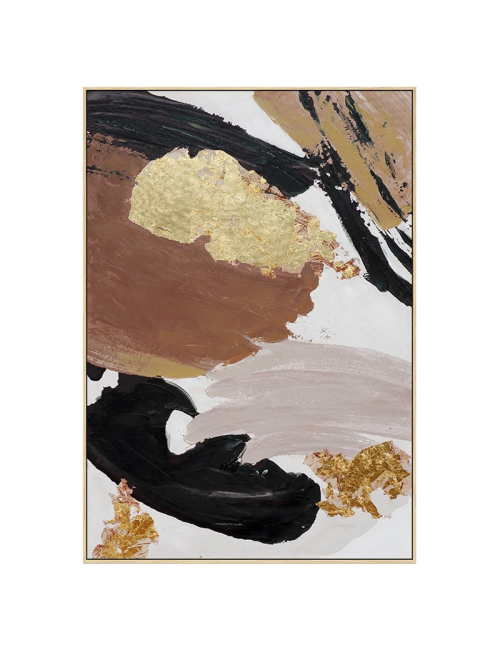 Tableau abstrait marron doré et noir 70x100 – toile moderne