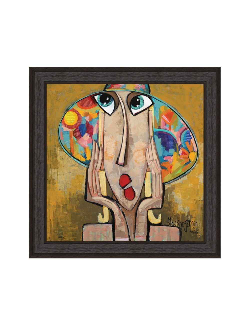 La fille au chapeau fleuri – Tableau de Martine Gonnin