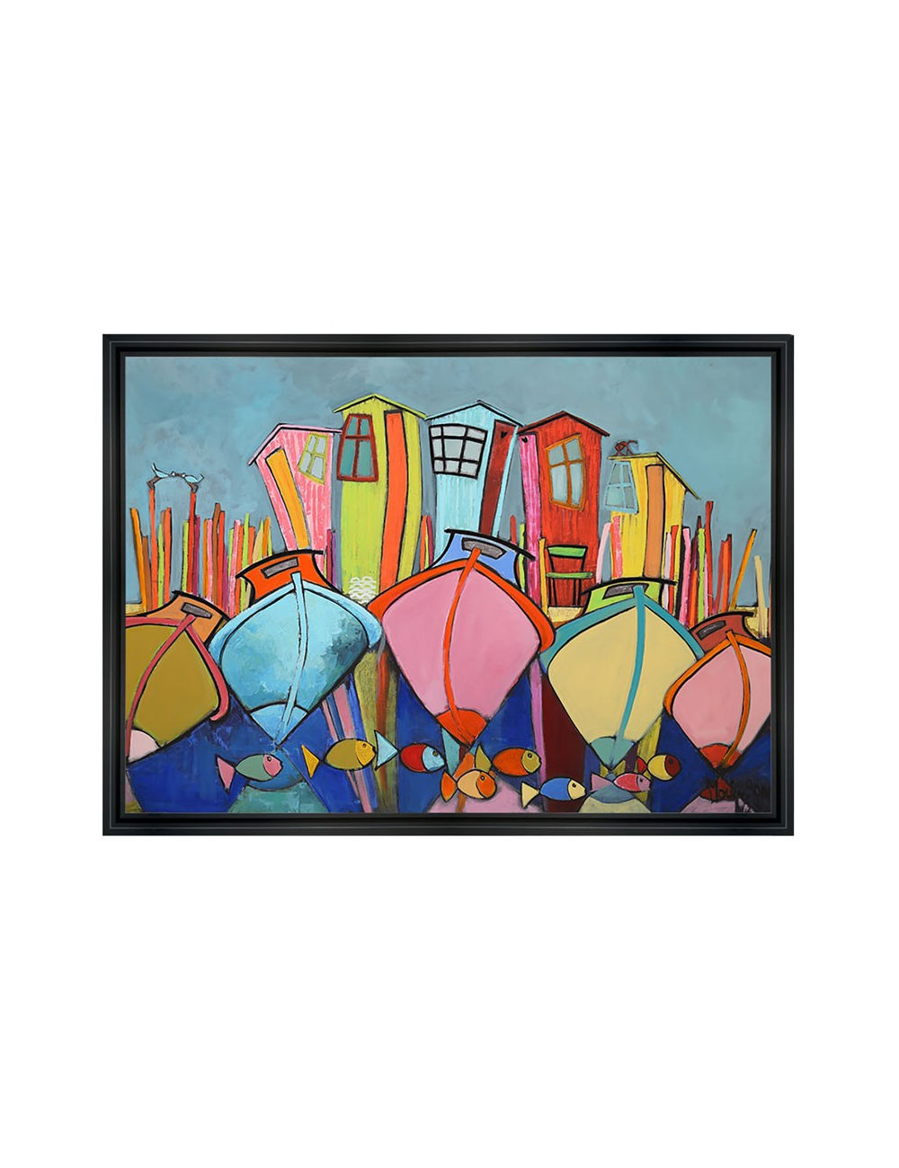 Tableau Adventy relooké pastel 80x120 – Martine Gonnin