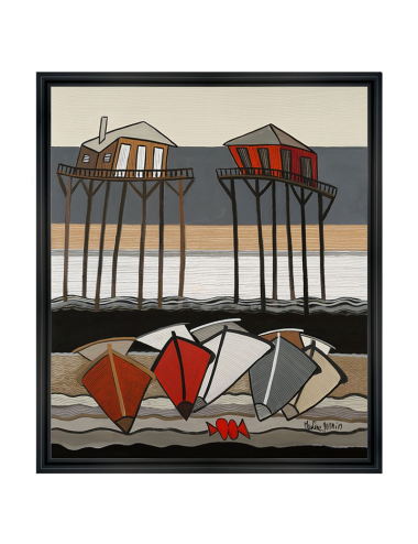 Tableau Brique tchanquée-85x100cm-Martine GONNIN