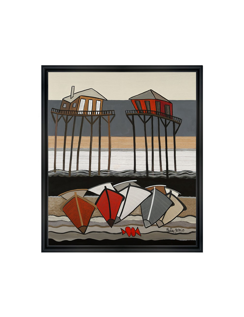 Tableau Brique tchanquée-85x100cm-Martine GONNIN