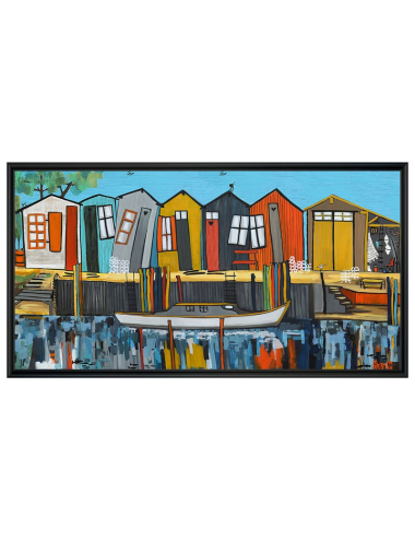 Pinasse Grand Piquey – Tableau 75x150 cm de Martine Gonnin