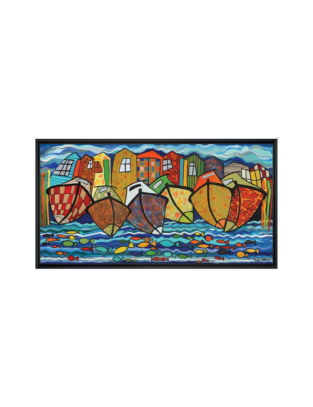 Pinasse70’s – Tableau 75x150 cm de Martine Gonnin