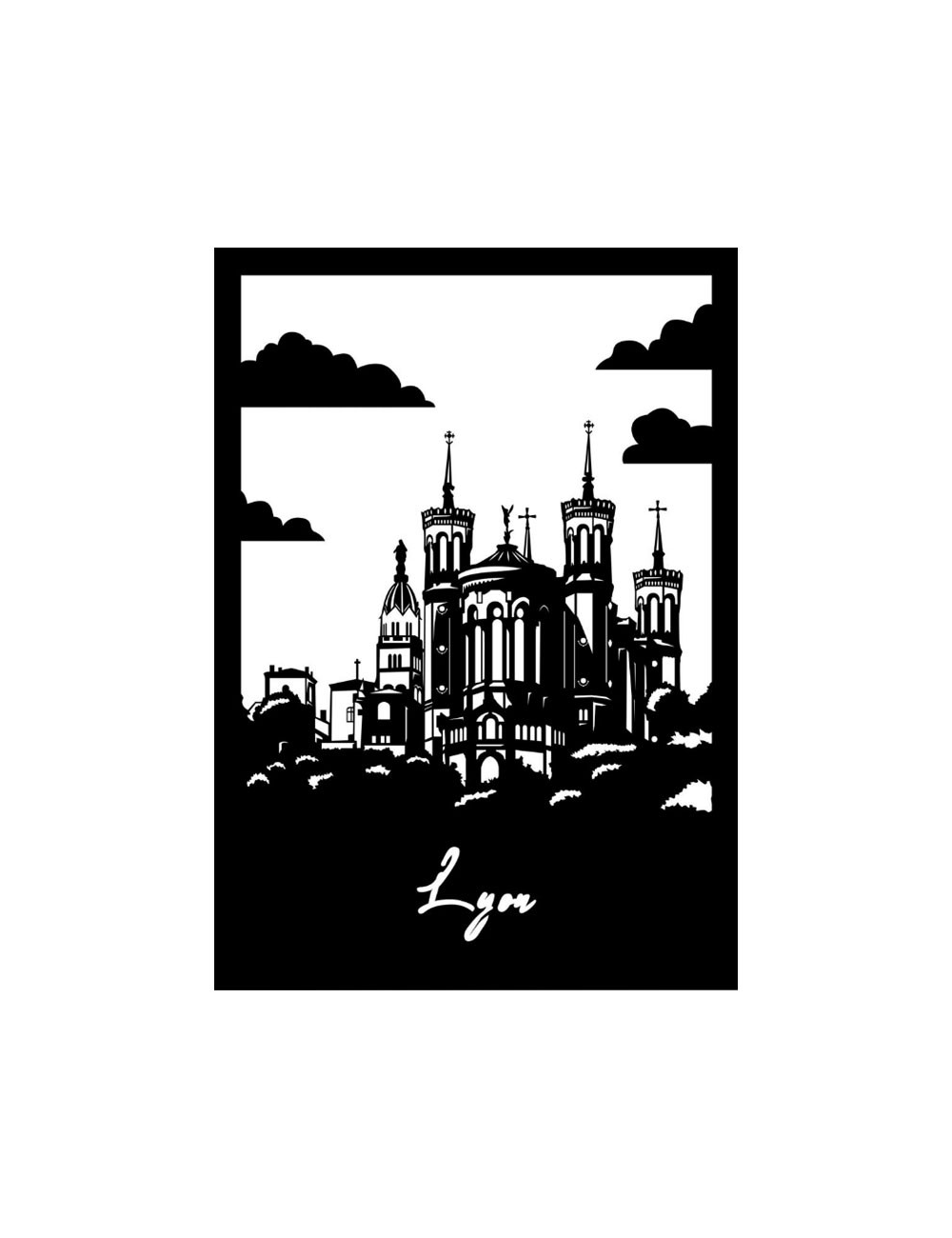 Sculpture murale métal noir Lyon – Basilique de Fourvière