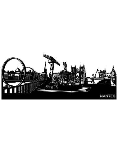Sculpture murale Nantes en acier noir