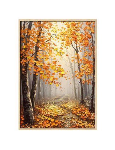 Tableau forêt dorée en automne – toile 80x120