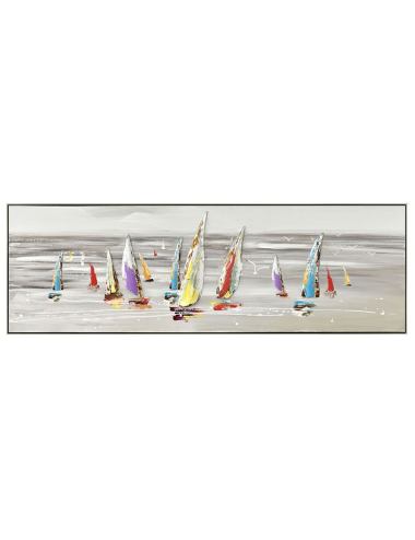 Tableau voiliers 50x150 – voiles en métal coloré