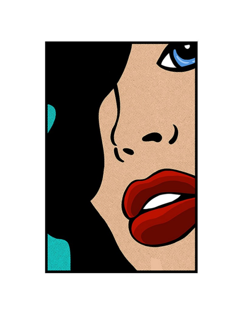 Tableau pop art femme bouches rouges 80x120 encadré