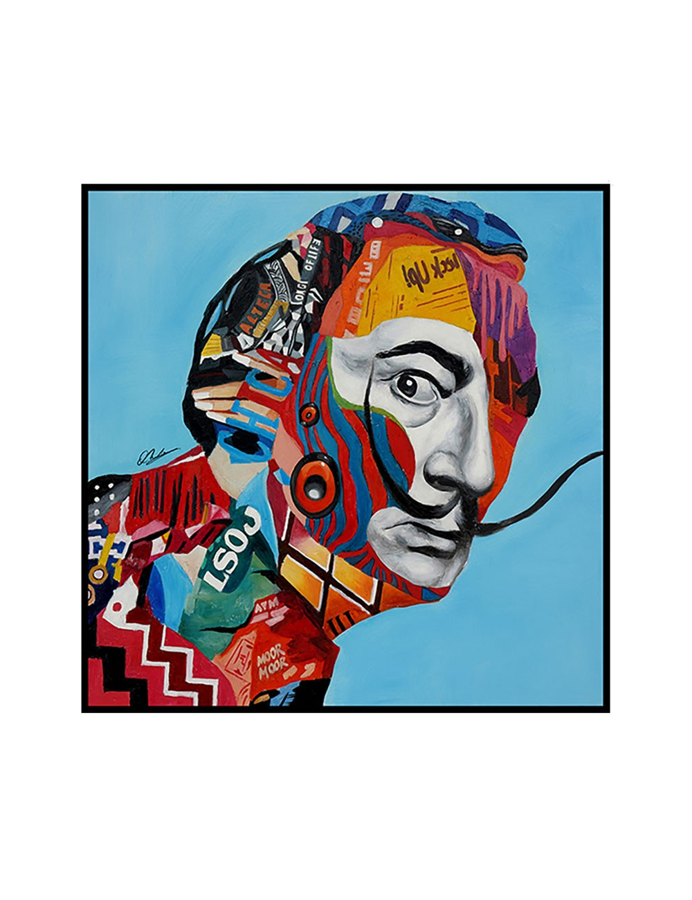 Tableau pop art Salvador Dalí encadré 100x100