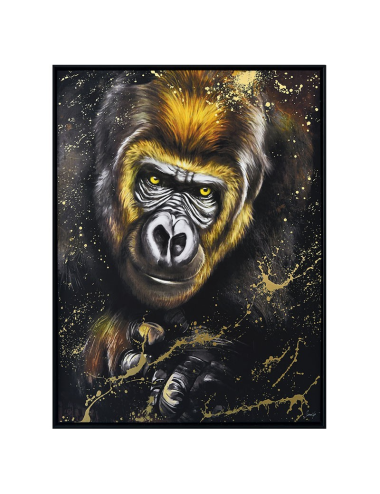 Tableau gorille regard intense – art urbain rétro 60x80 cm