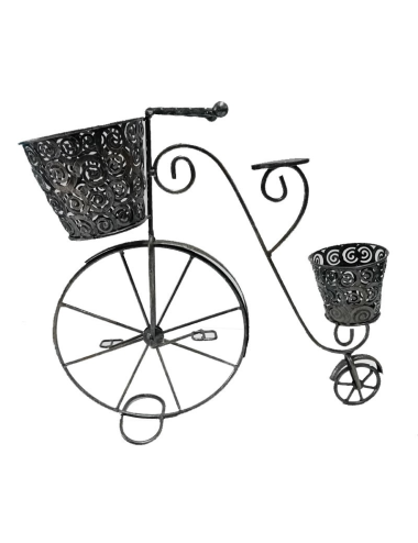 Vélo déco métal noir porte-plantes