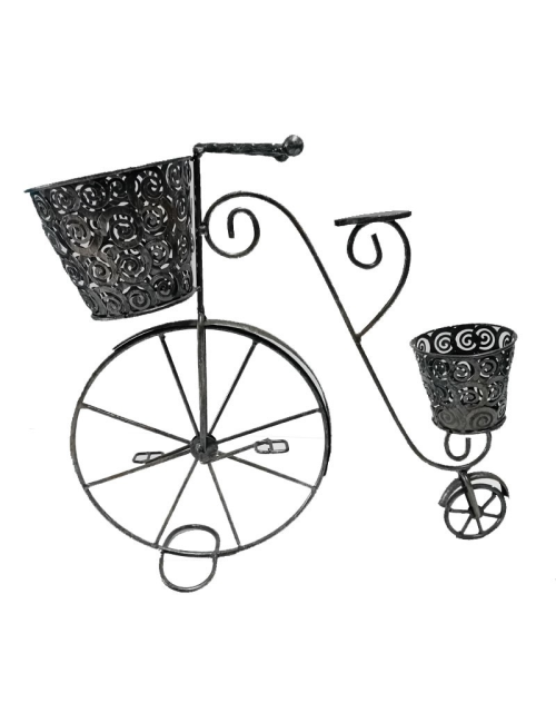 Vélo déco métal noir porte-plantes