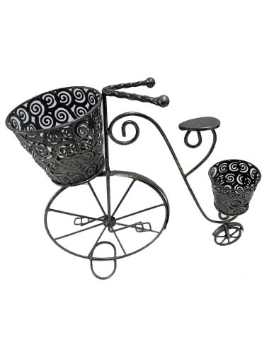 Vélo déco métal noir porte-plantes