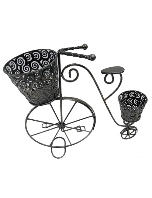 Vélo déco métal noir porte-plantes