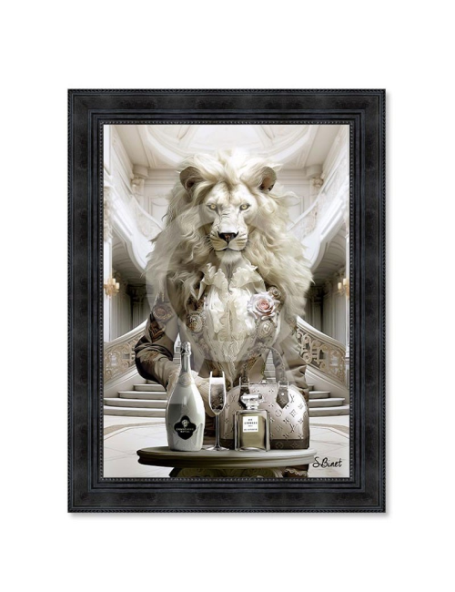"Lionne Luxury", 50x70, tableau Sylvain Binet