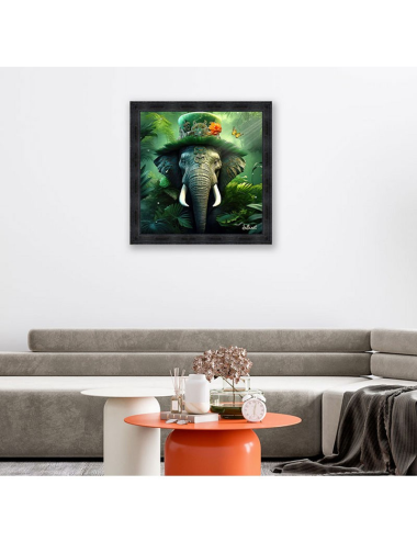 Eléphant fantastique, Tableau 100x100 de Sylvain Binet