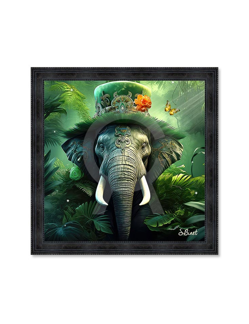 Eléphant fantastique, Tableau 100x100 de Sylvain Binet