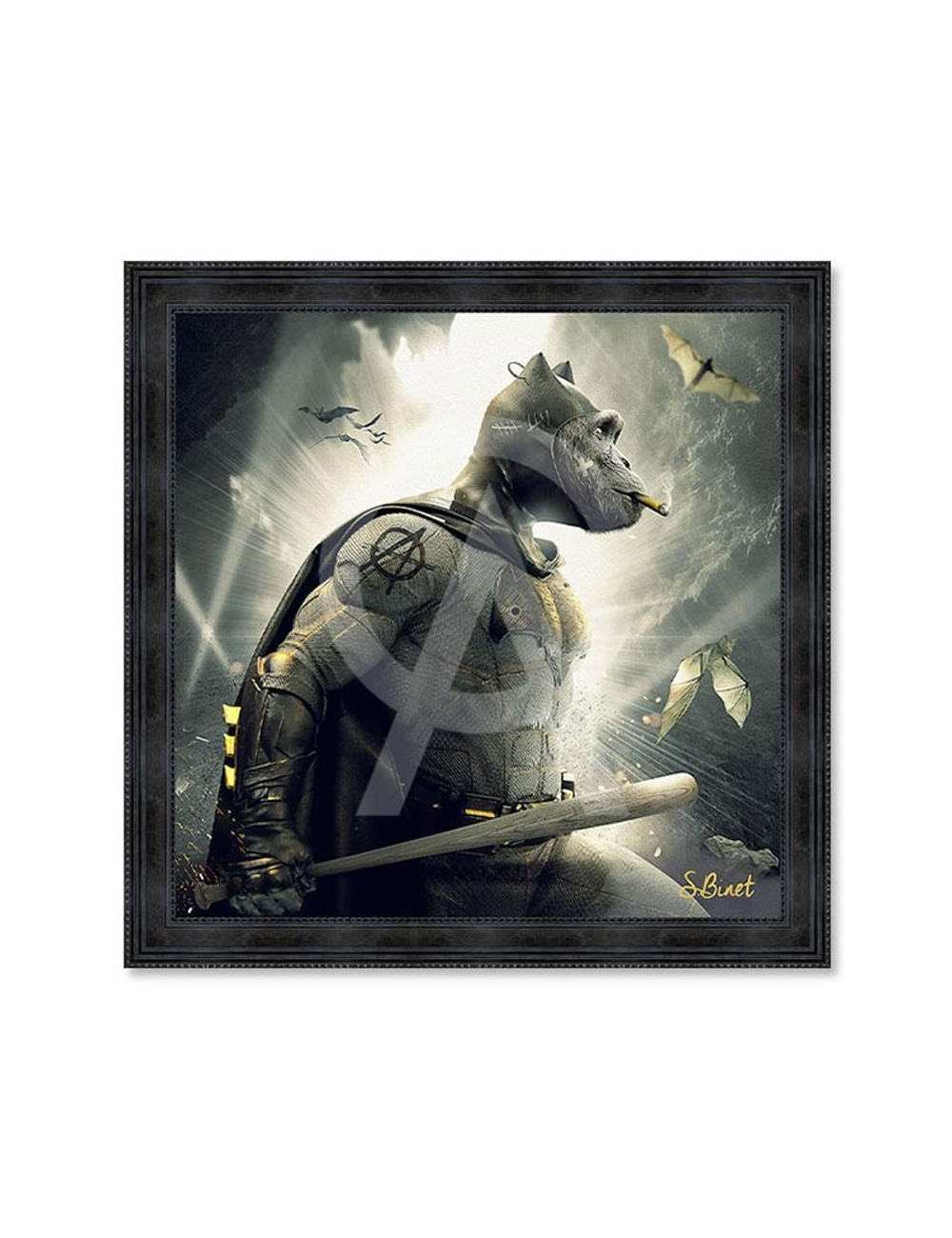 Tableau XXL Singe Batman – Sylvain Binet