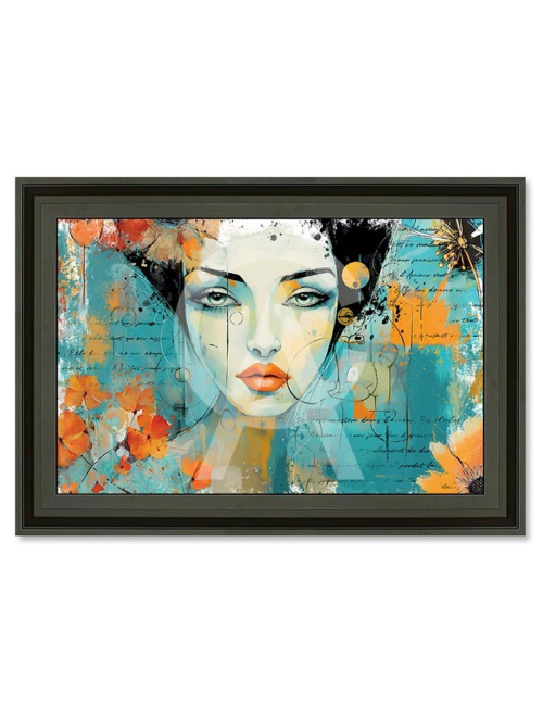 "La fille turquoise", Tableaux contemporains ROMARIC
