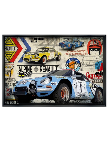 Renault Alpine A110 - Tableau 80x120 signé RUBIX