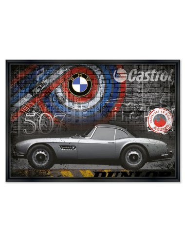 Tableau Rubix BMW 507 Black 80x120 cm – déco murale auto vintage