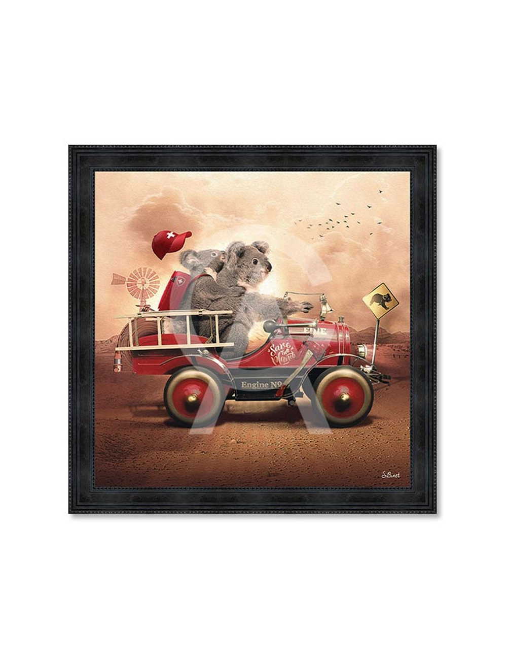Tableau XXL Koala Fire de Sylvain Binet