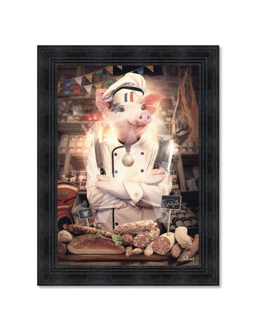 "Cochon Charcutier",80x120cm de Sylvain Binet