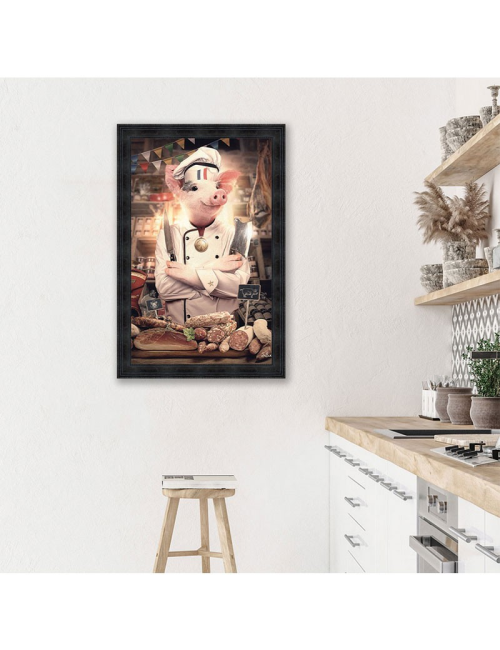 "Cochon Charcutier",80x120cm de Sylvain Binet