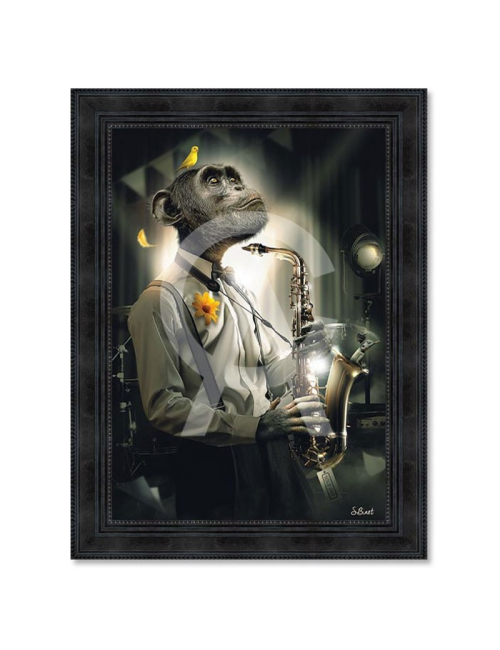 "Singe Saxo",80x120cm de Sylvain Binet