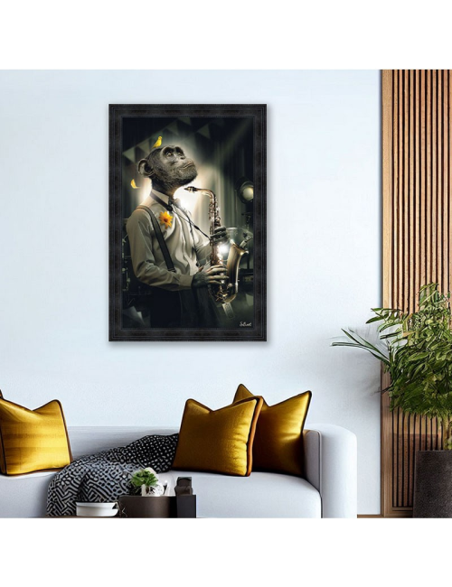"Singe Saxo",80x120cm de Sylvain Binet