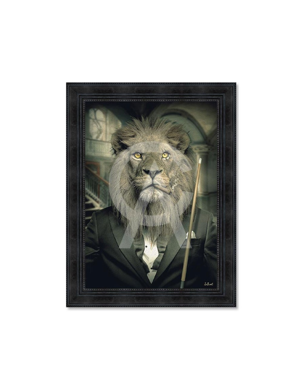 Tableau Lion Mafia Billard 80x120 cm – Sylvain Binet