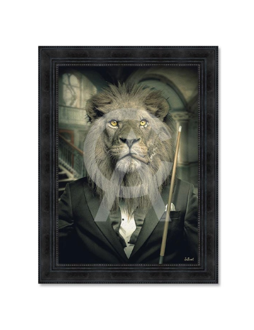 Tableau Lion Mafia Billard 80x120 cm – Sylvain Binet