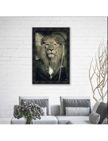 Tableau Lion Mafia Billard 80x120 cm – Sylvain Binet design