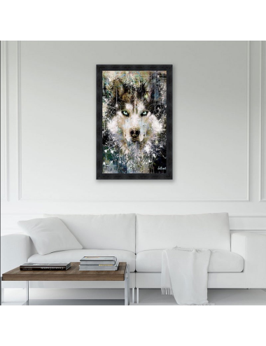 "Loup Pop", tableau contemporain 80x120cm de Sylvain Binet