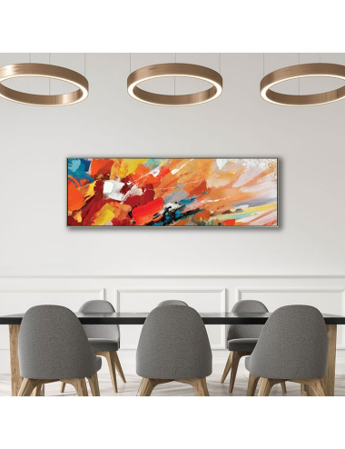 Tableau abstrait coloré – Toile encadrée 50x150 cm