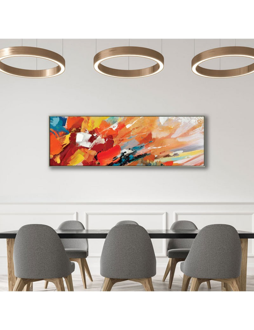 Tableau abstrait coloré – Toile encadrée 50x150 cm