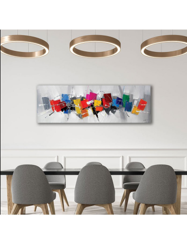 Tableau panoramique abstrait – Toile colorée 50x150 cm