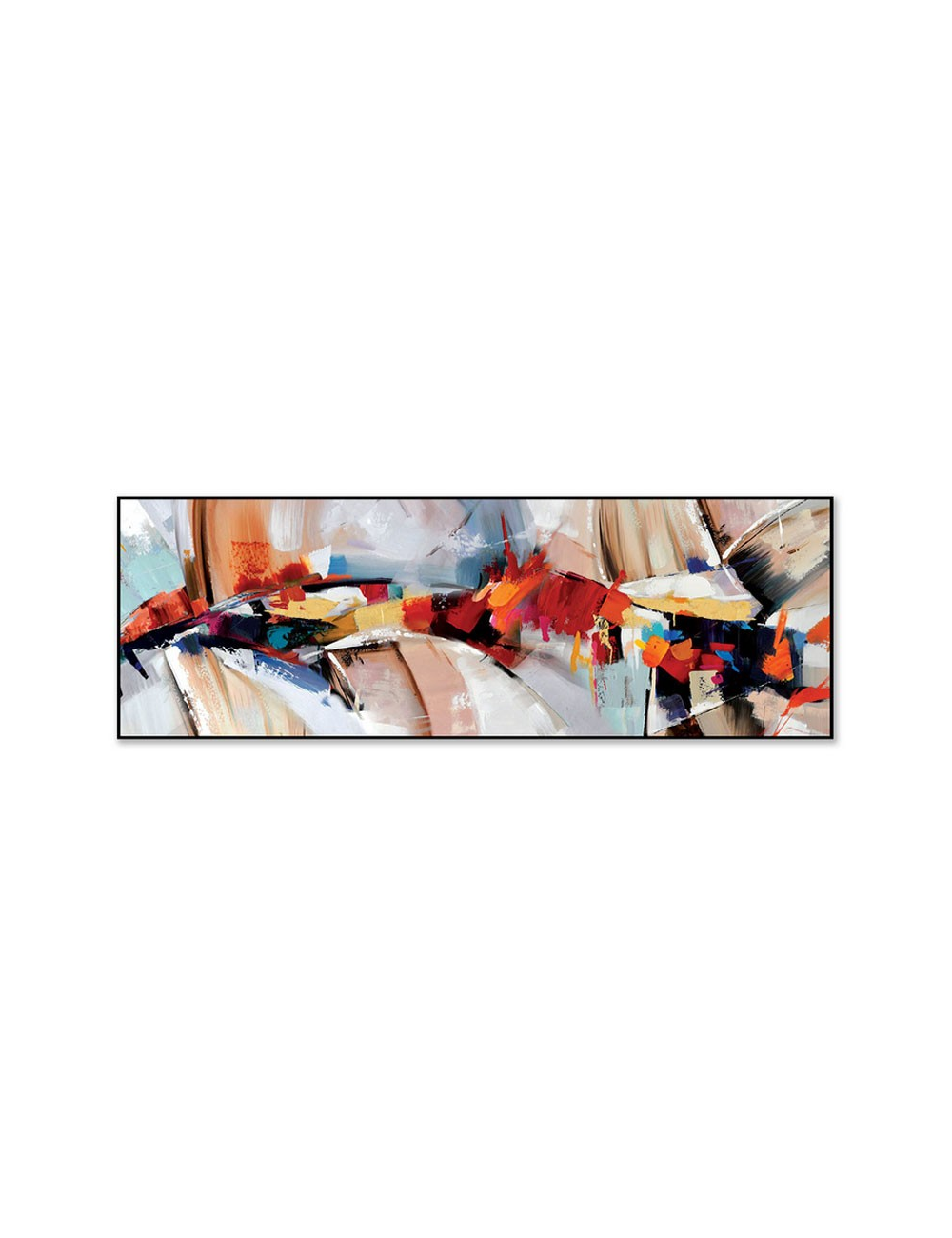 Tableau abstrait moderne – Toile encadrée 50x150 cm