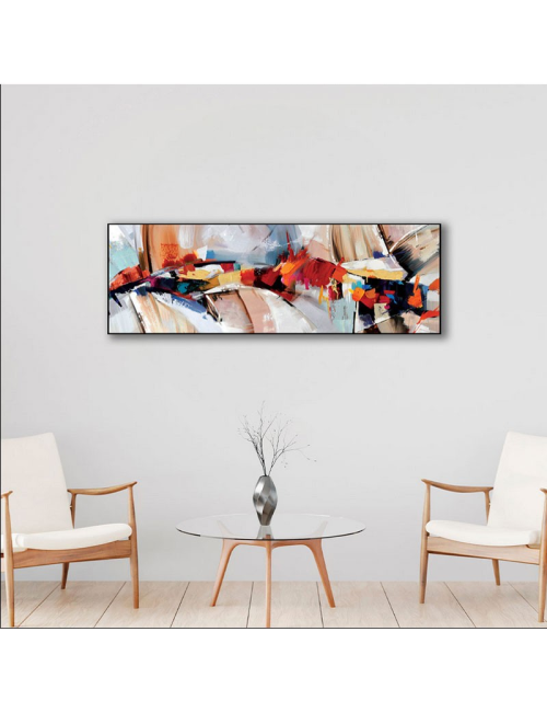 Tableau abstrait moderne – Toile encadrée 50x150 cm